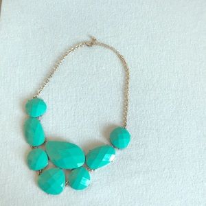 Turquoise and gold necklace ( Bib style)